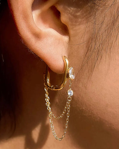 Everly Teardrop Crystal Drop Earrings