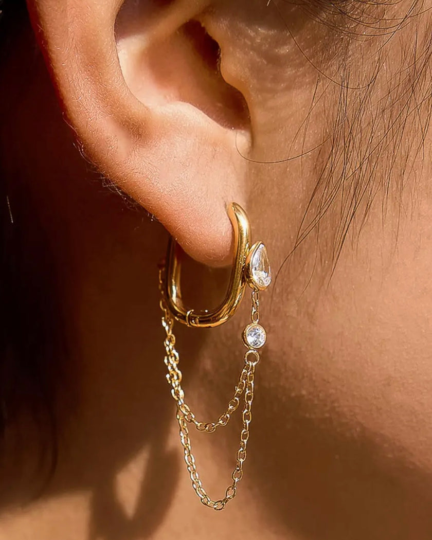 Everly Teardrop Crystal Drop Earrings