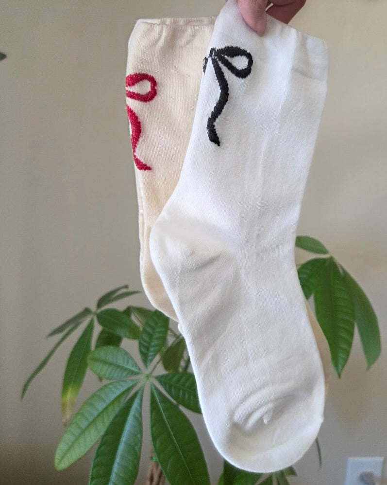 Sparkle Bow Socks