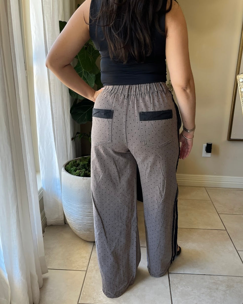 Polka Dot Dark Denim Wash Pants