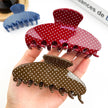 Polka Dot Semi-Circle Acetate Hair Claw Clip