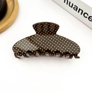 Polka Dot Semi-Circle Acetate Hair Claw Clip