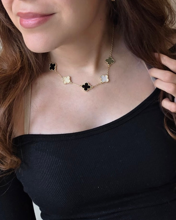 Multi Black Clover Necklace