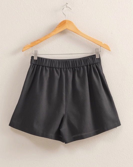 Black Pleated Shorts