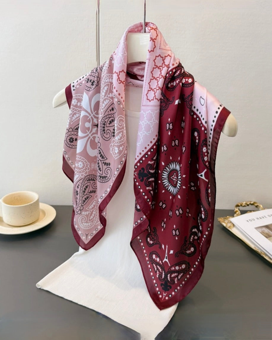 Color block Silk Scarf