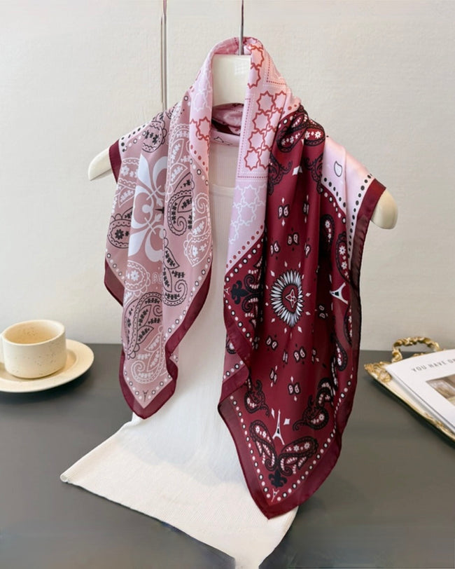 Color block Silk Scarf