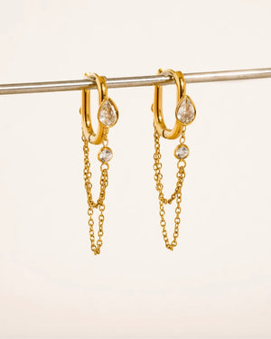 Everly Teardrop Crystal Drop Earrings