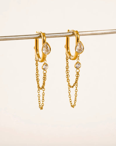 Everly Teardrop Crystal Drop Earrings