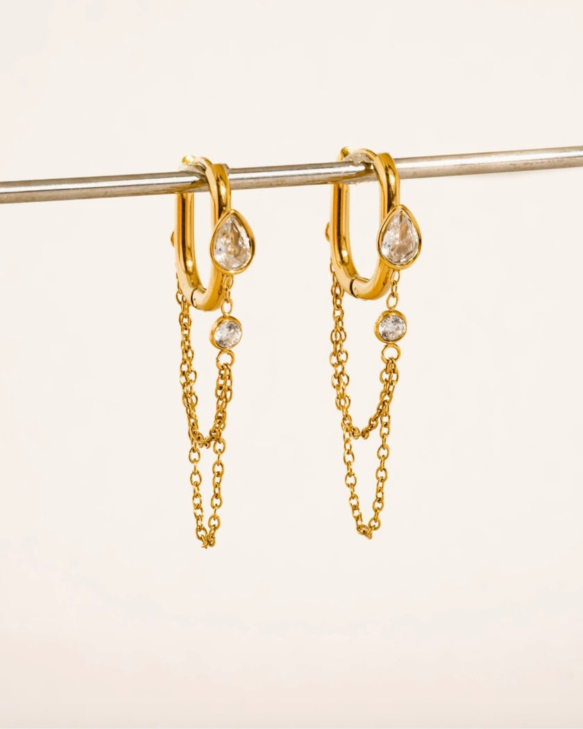 Everly Teardrop Crystal Drop Earrings