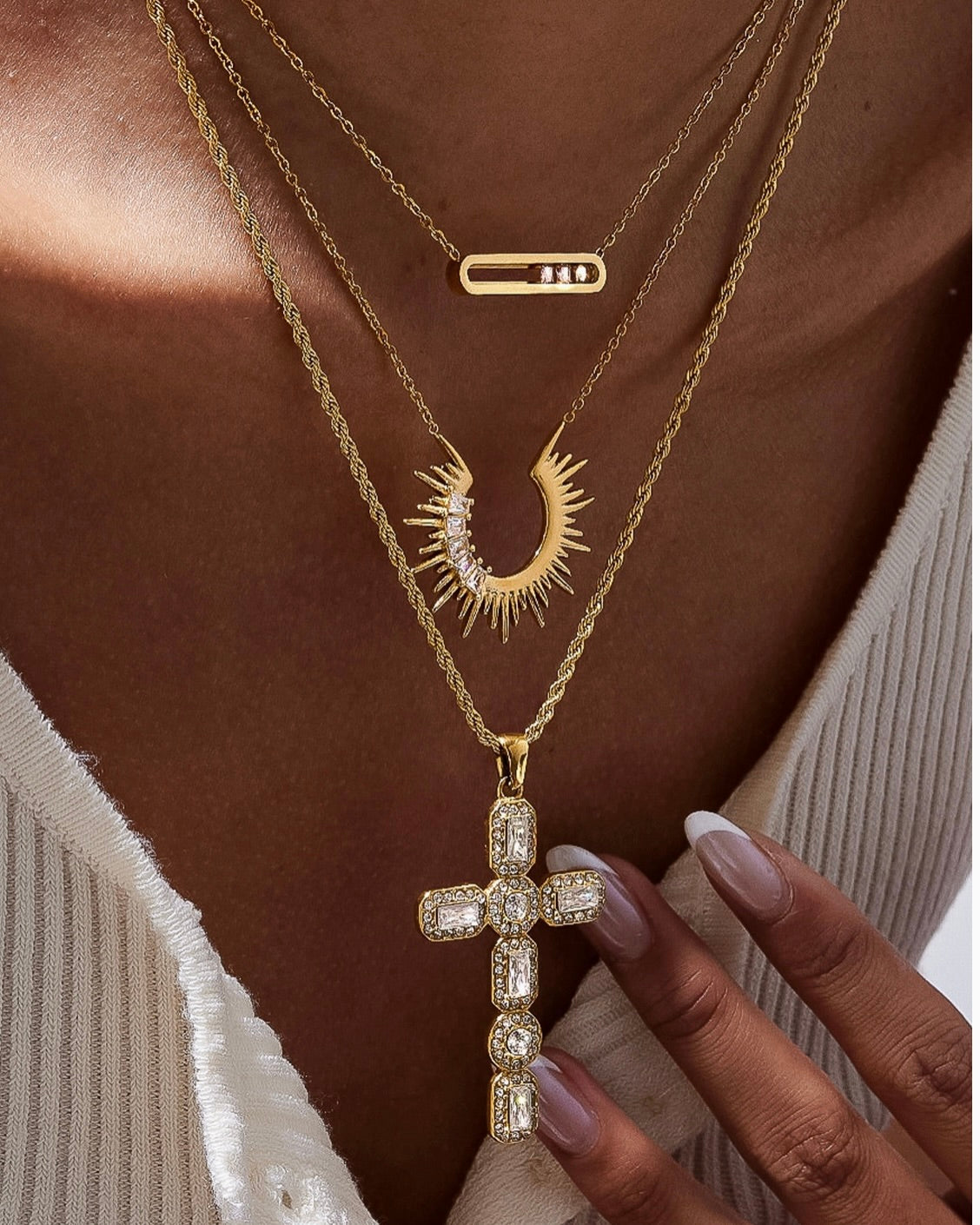 Sunburst CZ Necklace