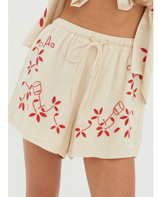 Indi Luxe Embroidered Bottoms-XS- (STS)