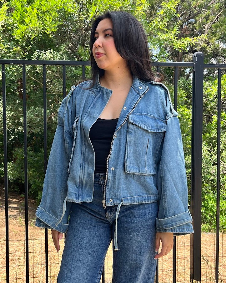 Vara Denim Utility Oversized Jacket