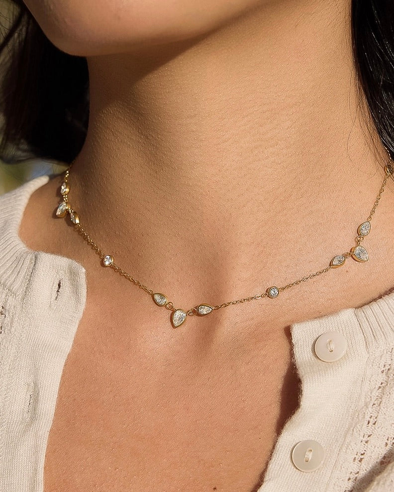 Everly Teardrop Crystal Necklace