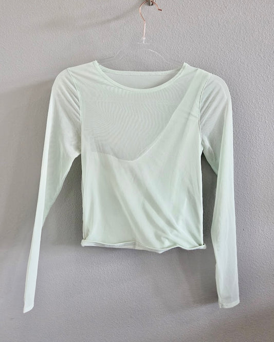 Abercrombie Mint Mesh Top- M - (STS)