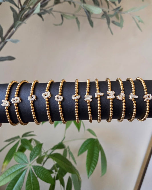 Initial Rhinestone Bracelet