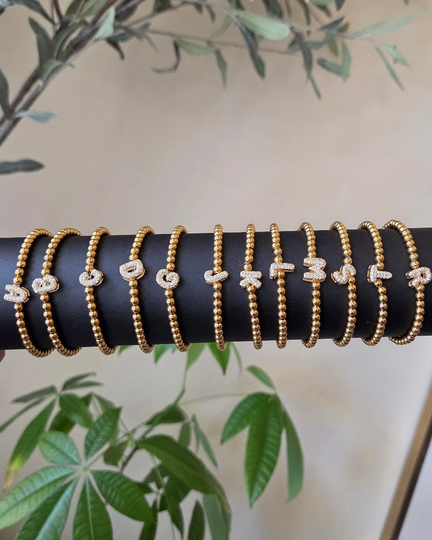 Initial Rhinestone Bracelet