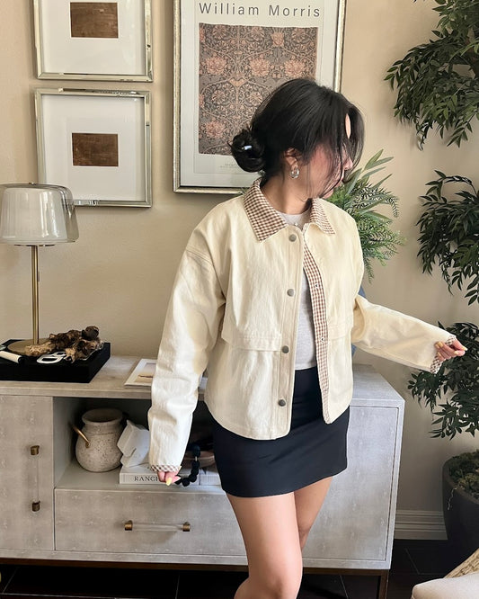 Gingham Collar Jacket