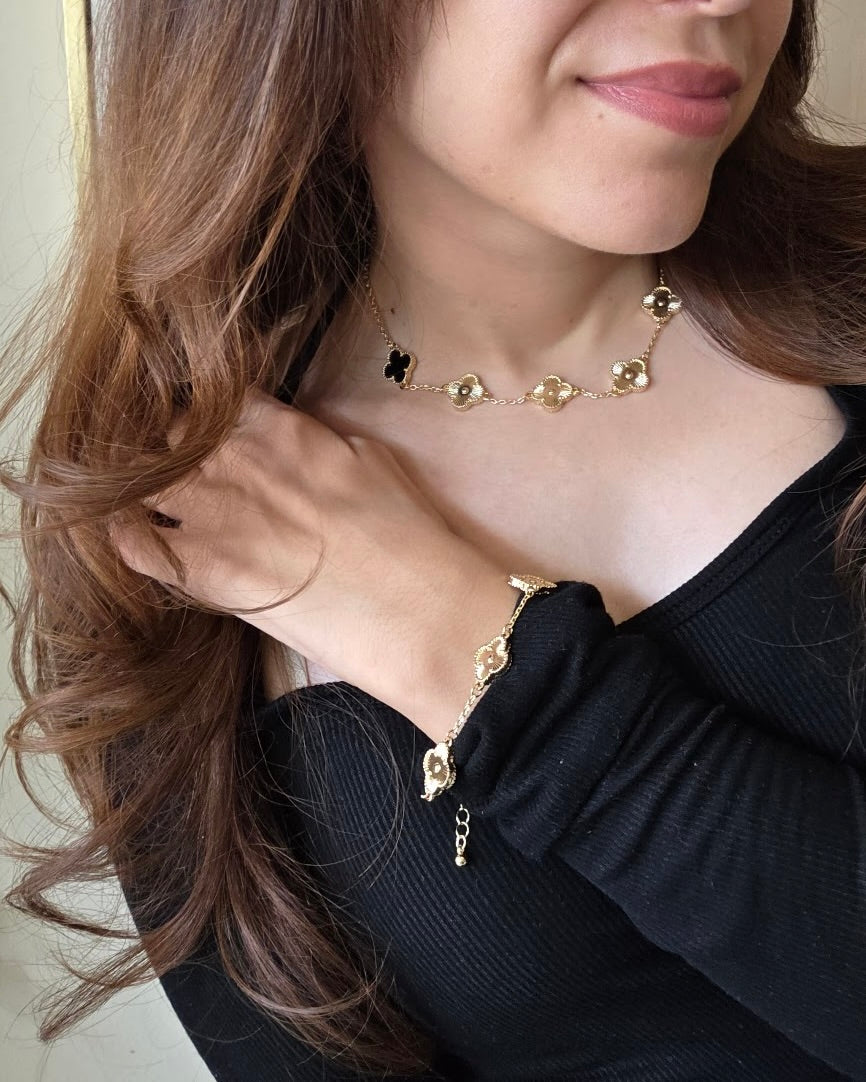 Multi Black Clover Necklace