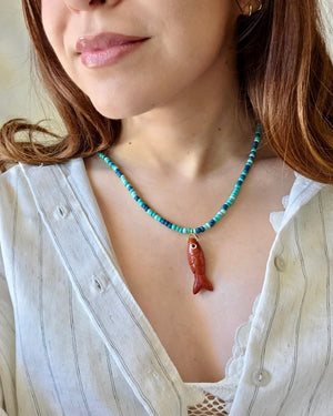 Multicolored Maui Fish Necklace