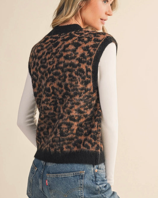 Leopard Sweater Vest