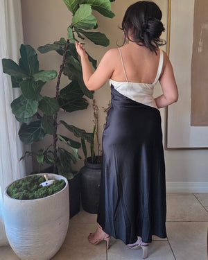Jackie Satin Contrast Dress