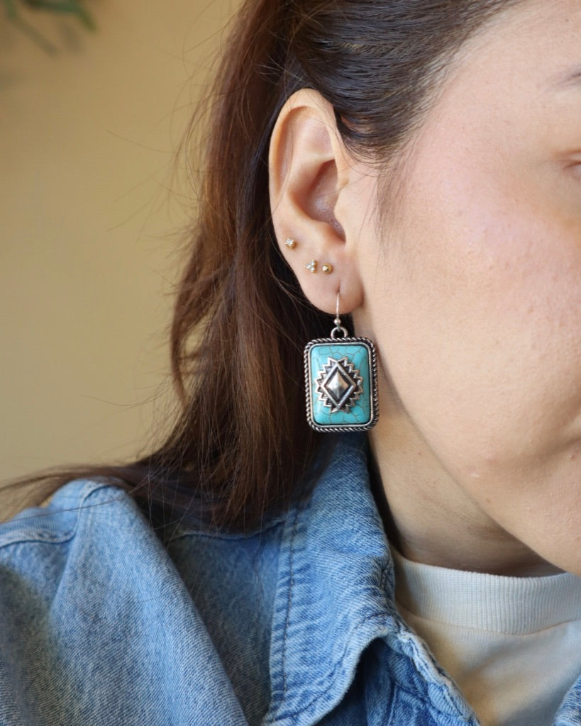 Turquoise Aztec Earrings