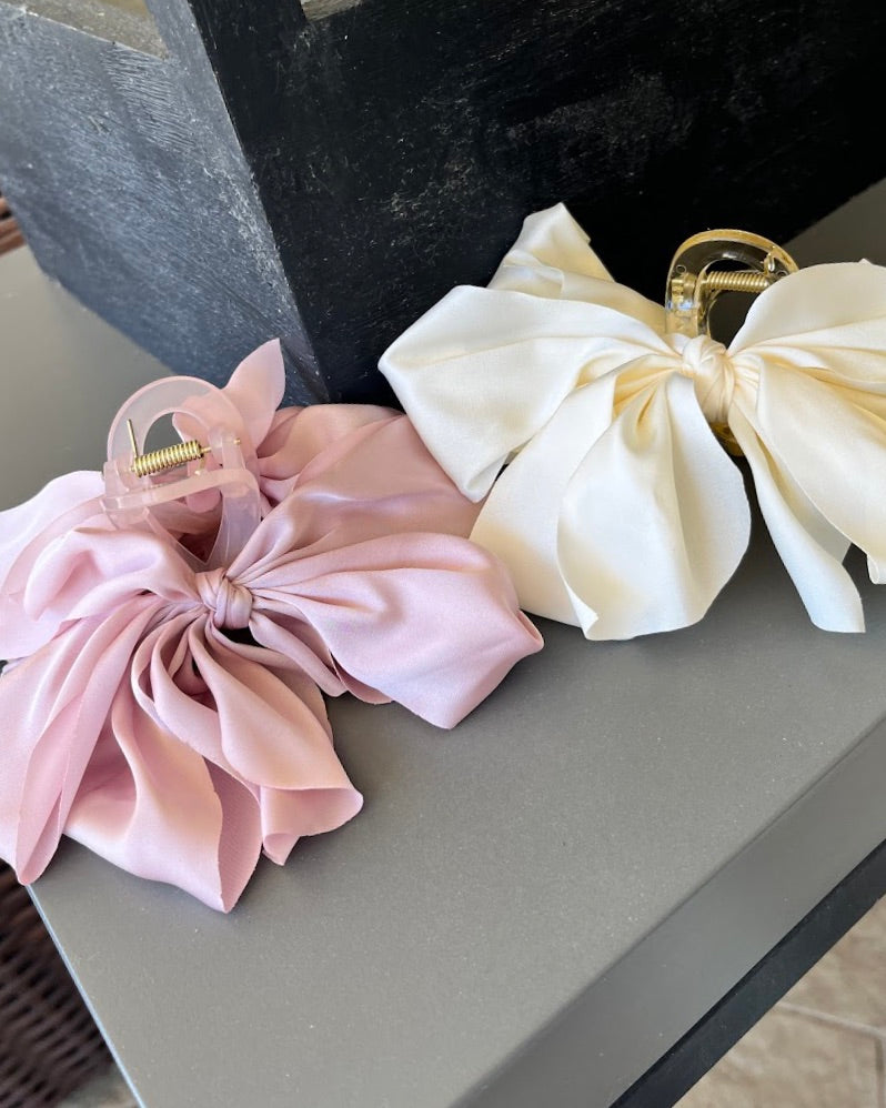 Satin Bow Hair Clip