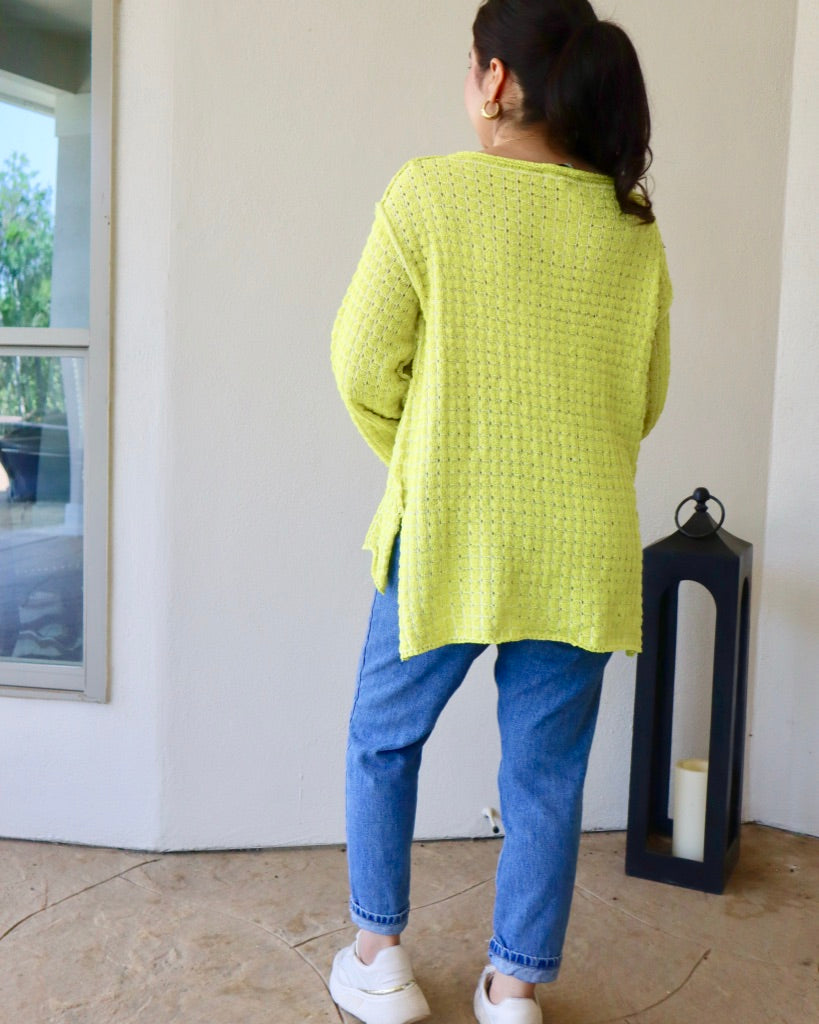 Neon Bell Sleeve Sweater (Last Sml)