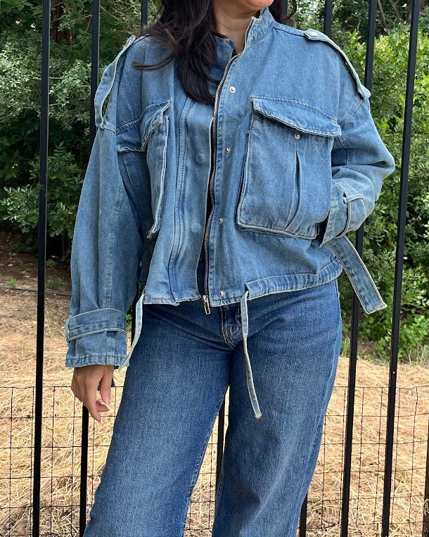 Vara Denim Utility Oversized Jacket