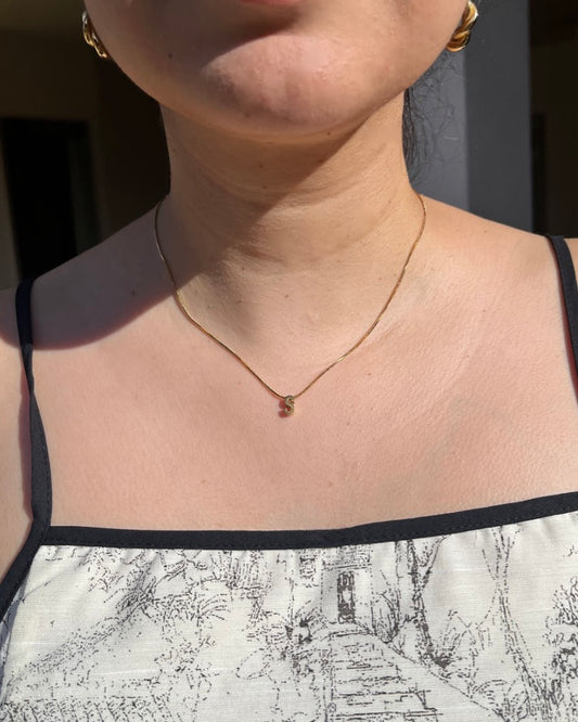 Initial Snake Chain Necklace