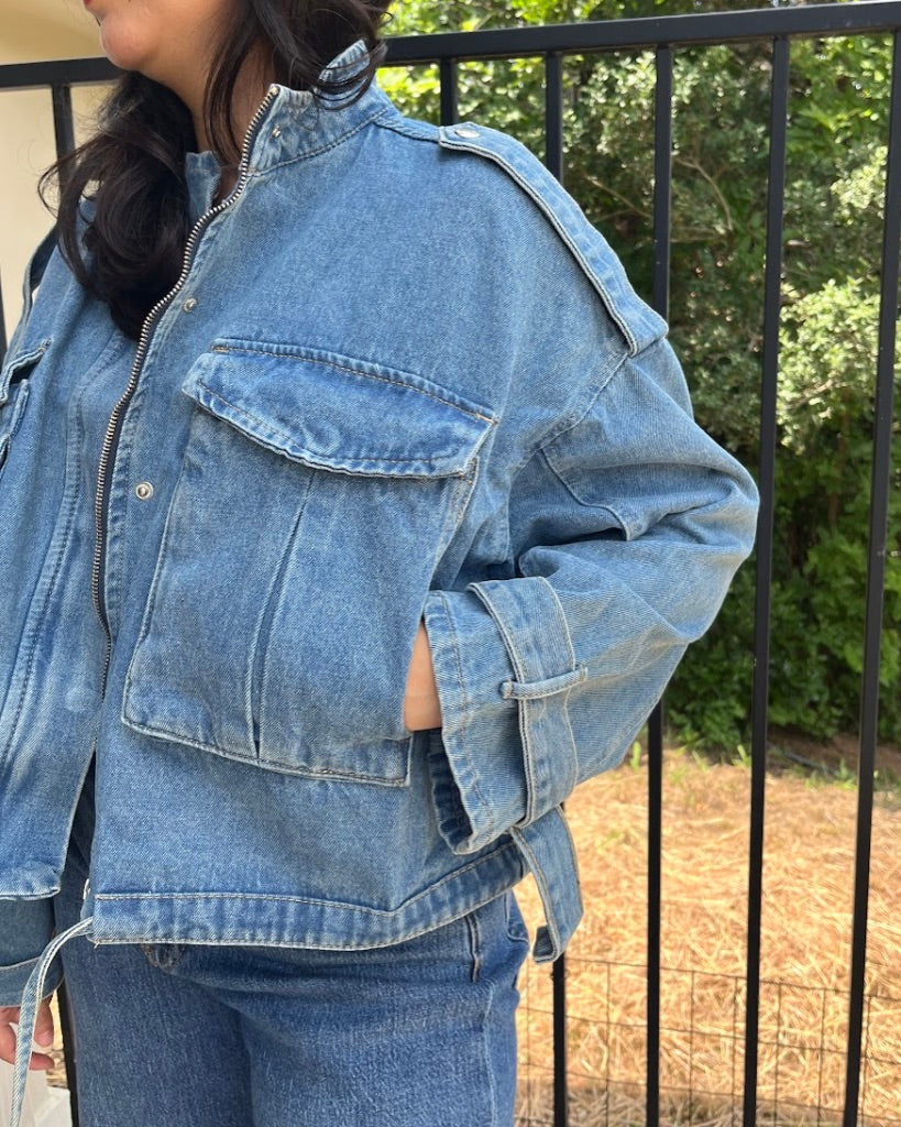 Vara Denim Utility Oversized Jacket