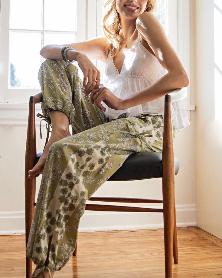 Monet Sage Floral Pants