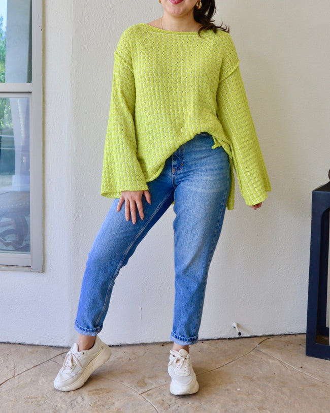 Neon Bell Sleeve Sweater (Last Sml)