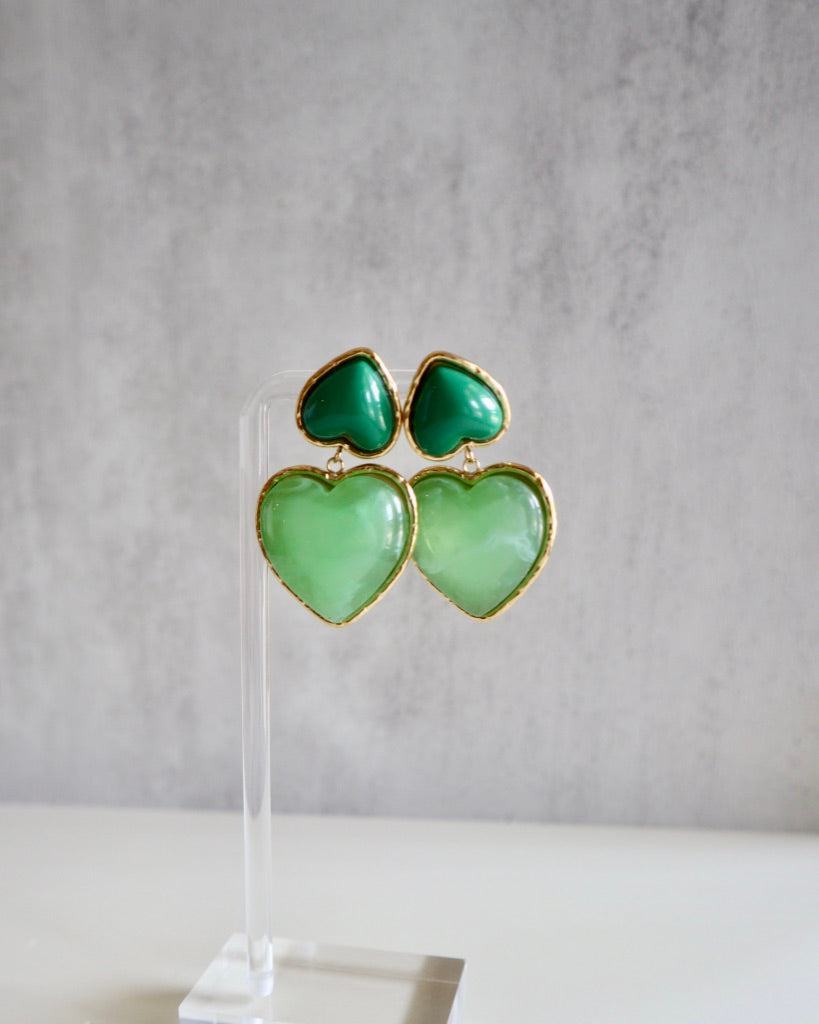 Cecilia Heart Duo Earrings