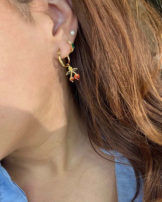 Small Cherry Drop Earrings