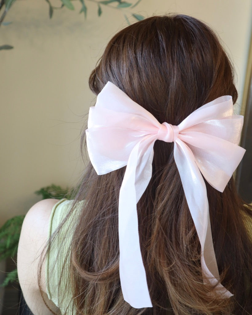 Sheer Pink Hair Bow