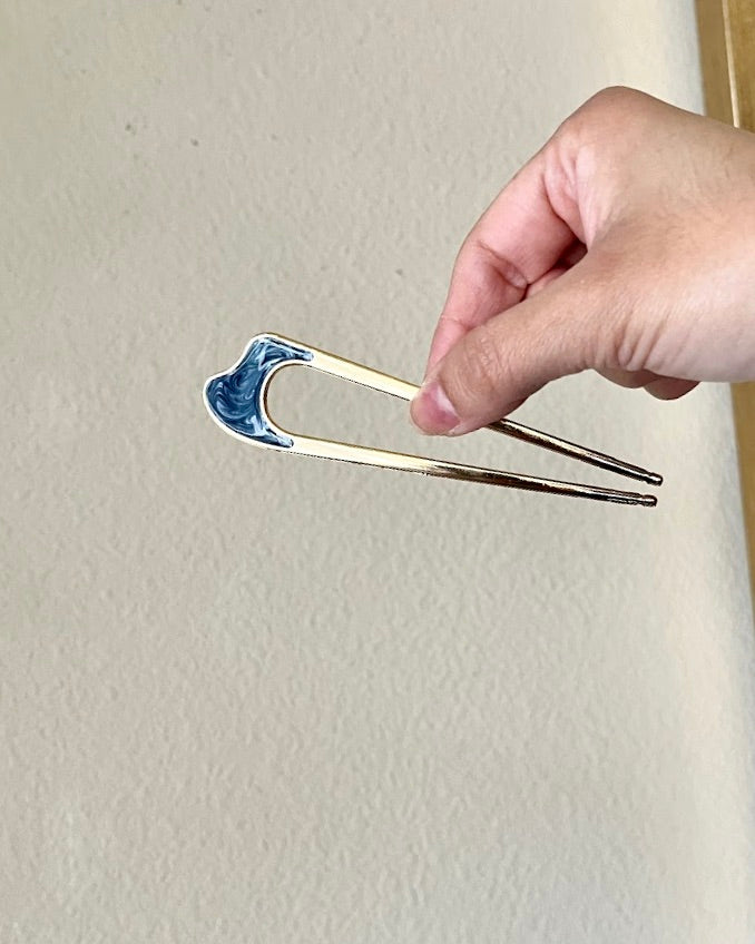 Blue/Gold Hair Pin