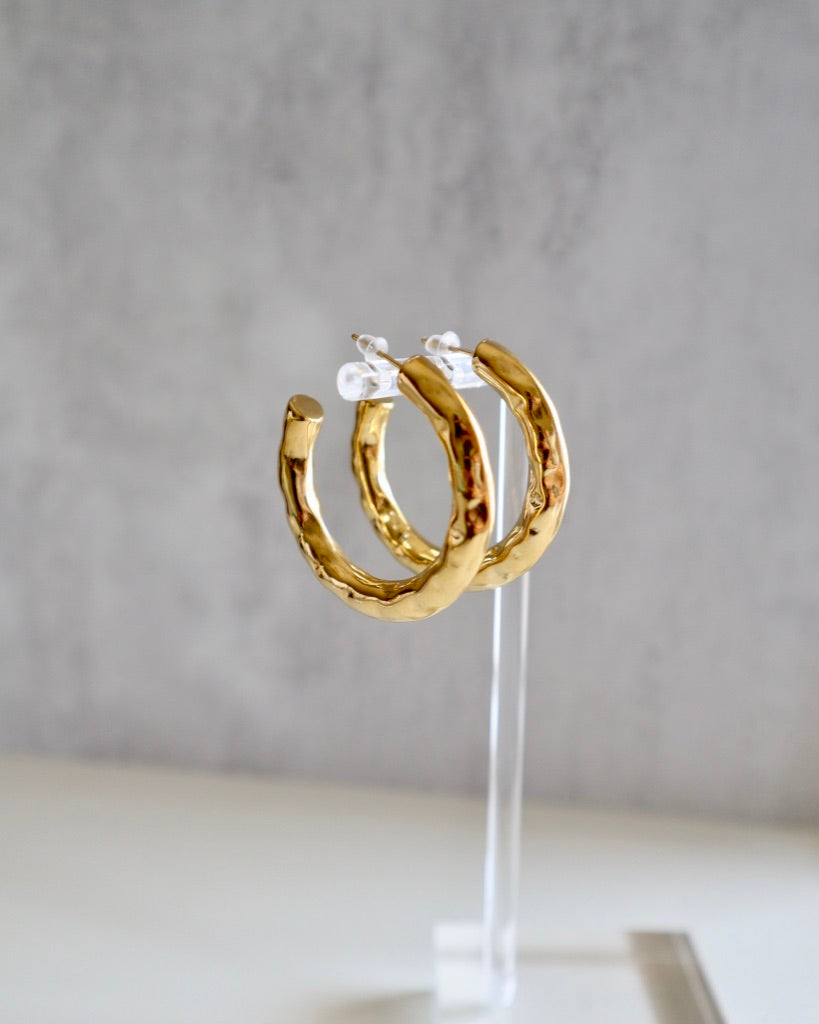 Carrie Hammered Hoops