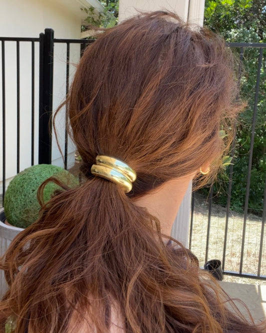 Chunky Gold Ponytail Hair Tie