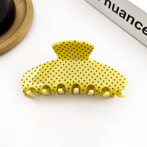 Polka Dot Semi-Circle Acetate Hair Claw Clip
