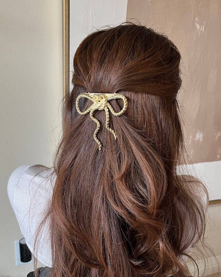 Large Gold Bow Clip