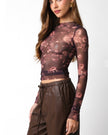Stephanie Floral Mesh Top