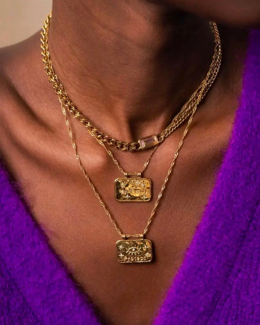 "My Family" Gold Plate Necklace