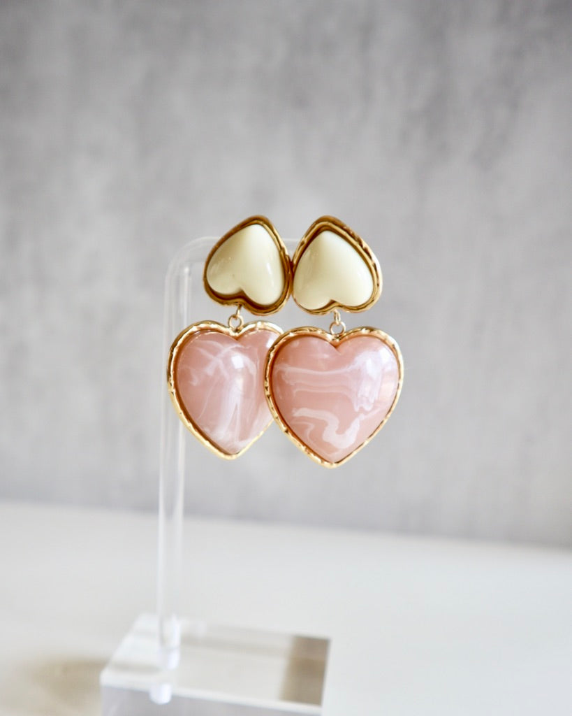 Cecilia Heart Duo Earrings