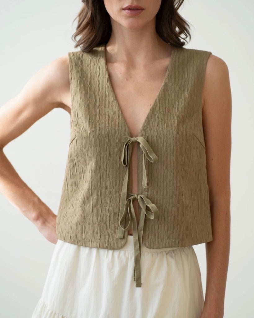 Brigitte Tie Front Vest