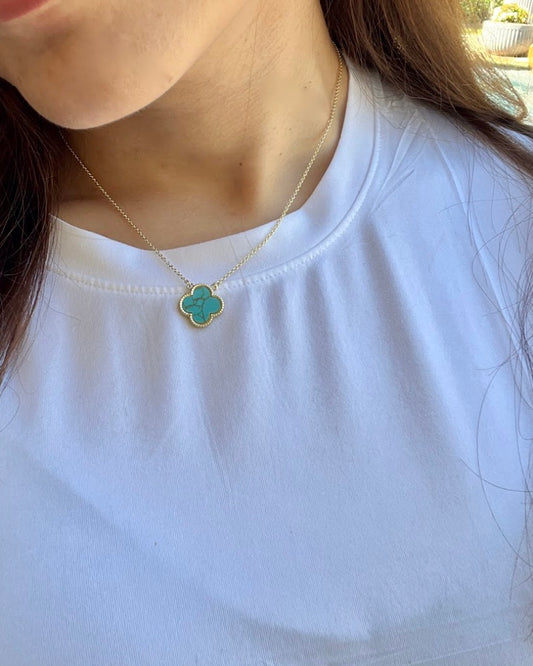 Turquoise Clover Necklace