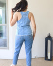 Racerback Vneck Tank-Blue (Last LARGE)