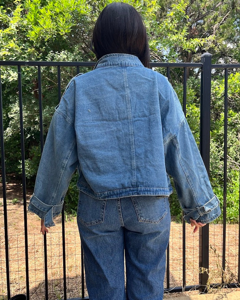 Vara Denim Utility Oversized Jacket