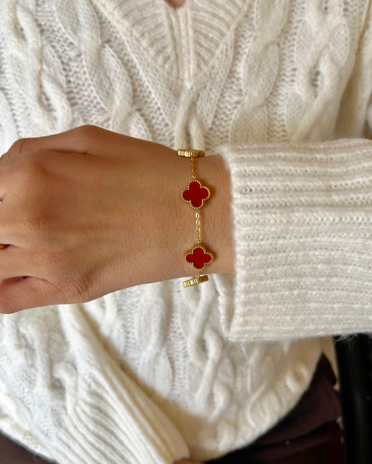 Clover Red 5pc Bracelet