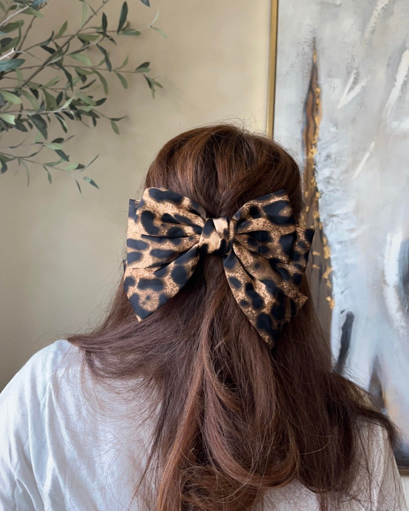 Leopard Hair Bows